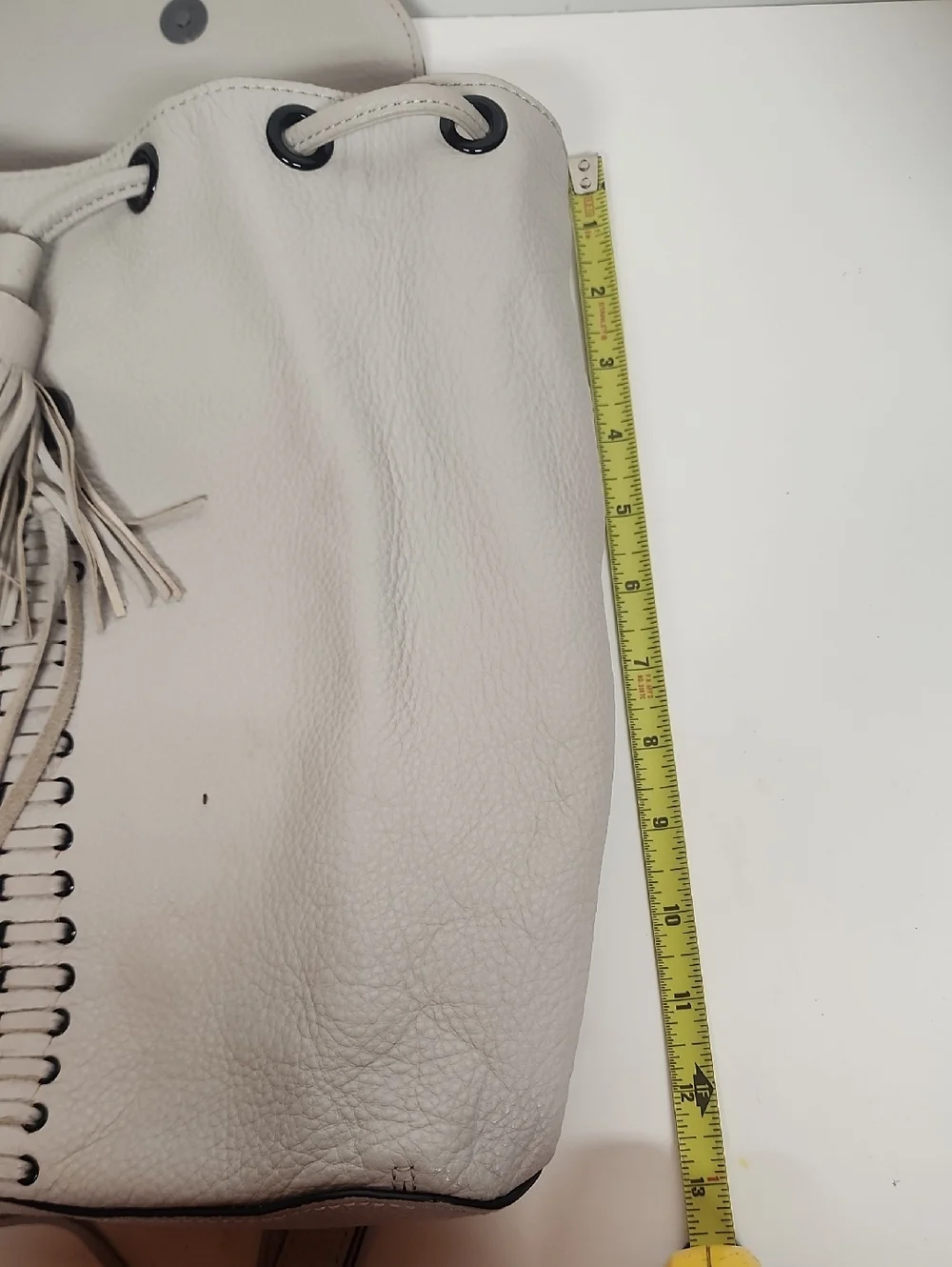 Rebecca Minkoff Soft Leather Lace Up Tassel Drawstring Backpack-Beautiful Lining